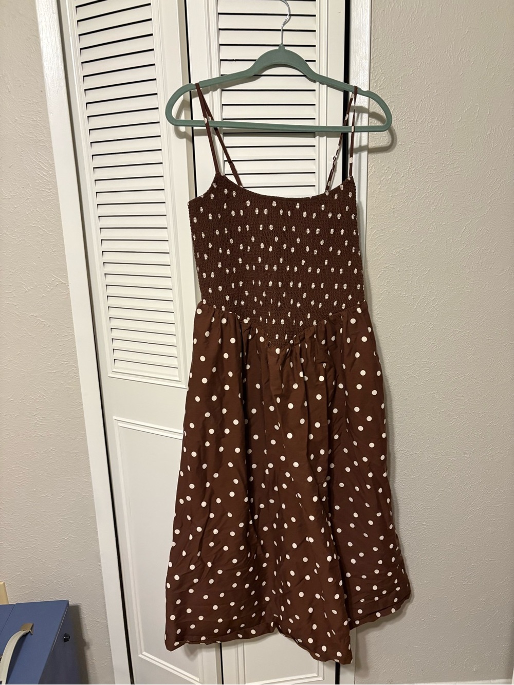 Abercrombie & Fitch Brown Polka Dot Spaghetti Strap Dress